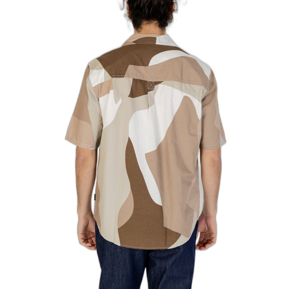Only & Sons brown cotton short-sleeved shirt